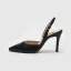 Simple Bureau OL Noire Slingbacks Sandales Femme 2020 10 cm Talons Aiguilles À Bout Pointu Sandales