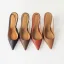 Simple Noire Bureau OL Slingbacks Sandales Femme 2020 10 cm Talons Aiguilles À Bout Pointu Sandales
