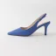 Schlicht Königliches Blau Büro OL Slingpumps Sandalen Damen 2020 Wildleder 10 cm Stilettos Spitzschuh Sandaletten