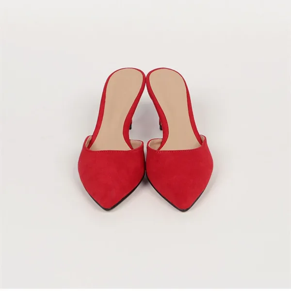 Chic / Beautiful Grey Casual Suede Womens Sandals 2020 6 cm Stiletto Heels Pointed Toe Sandals