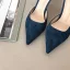 Modest / Simple Navy Blue Street Wear Suede Womens Sandals 2020 8 cm Stiletto Heels Pointed Toe Sandals