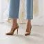 Simple Orange Désinvolte Été Slingbacks Sandales Femme 2020 Daim 10 cm Talons Aiguilles À Bout Pointu Sandales