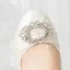 Elegant Ivory Rhinestone Wedding Shoes 2024 6 cm Thick Heels Pointed Toe Wedding Pumps High Heels