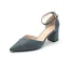 Schöne Beige Freizeit Sommer Sandalen Damen 2020 Knöchelriemen 6 cm Thick Heels Spitzschuh Sandaletten