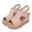 Proste / Simple Brązowy Lato Plaża Sandały Damskie 2020 8 cm Na Koturnie Peep Toe Sandały