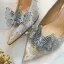 Charmant Ivory / Creme Schmetterling Brautschuhe 2020 Leder Strass 8 cm Stilettos Spitzschuh Hochzeit Pumps