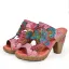 Chic / Beautiful Candy Pink Outdoor / Garden Leather Flower Womens Sandals 2020 8 cm Thick Heels Open / Peep Toe Sandals