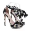 Fashion Black Prom Floral Womens Sandals 2020 Ankle Strap 14 cm Stiletto Heels Open / Peep Toe Sandals