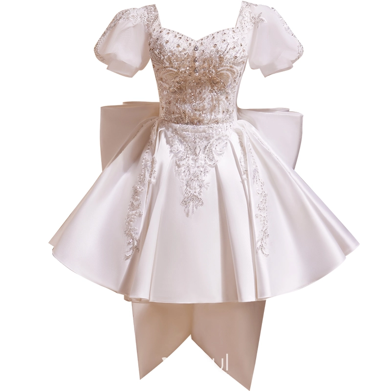 One-Shoulder Simple Pearl White Evening Dress,DS4914