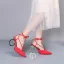 Chic / Beautiful Red Street Wear Womens Sandals 2020 Amazing / Unique Stiletto Heels 10 cm Ankle Strap Pointed Toe Sandals