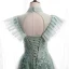 Vintage / Retro Sage Green Prom Dresses A-Line / Princess 2020 Scoop Neck Beading Rhinestone Sequins Sleeveless Backless Floor-Length / Long Formal Dresses