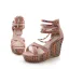 Bohemia Orange Street Wear Summer Womens Sandals 2020 Beading 9 cm Wedges Open / Peep Toe Sandals