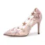 Glitzernden Rosa Brautschuhe 2020 Star Pailletten Strass 9 cm Stilettos Spitzschuh Hochzeit Pumps