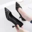 Enkel Svart Kontor OL Pumps 2020 Lær Klinke Stiletthæler 6 cm Spisse Pumps
