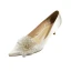 Charmant Ivoire Satin Chaussure De Mariée 2020 Cuir Perlage Cristal Perle 7 cm Talons Aiguilles À Bout Pointu Mariage Escarpins