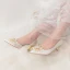 Elegant Ivory Satin Pearl Wedding Shoes 2020 Leather 5 cm Stiletto Heels Pointed Toe Wedding Pumps