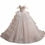 Élégant Ivoire Perlage En Dentelle Fleur Volants en Cascade Robe De Bal 2024 Robe Boule Bretelles Spaghetti Sans Manches Dos Nu Longue Promo Robe De Ceremonie