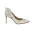 Charming Ivory Satin Pearl Wedding Shoes 2020 Leather Lace Flower 8 cm Stiletto Heels Pointed Toe Wedding Pumps