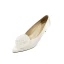 Élégant Ivoire Satin Fleur Chaussure De Mariée 2020 Cuir 5 cm Talons Aiguilles À Bout Pointu Mariage Escarpins