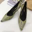 Fashion Yellow Evening Party Fish Scales Pumps 2020 Leather 8 cm Stiletto Heels Pointed Toe Pumps