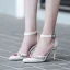 Fashion Ethnic Summer White Outdoor / Garden Womens Sandals 2020 Ankle Strap 8 cm Stiletto Heels Pointed Toe Sandals