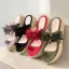 Abordable Été Noire Plage Sandales Femme 2020 Fleur 4 cm Compensées Peep Toes / Bout Ouvert Sandales