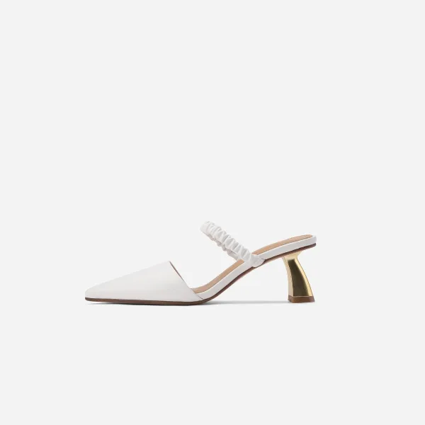Schlicht Sommer Braun Freizeit Sandalen Damen Leder 2020 5 cm Stilettos Spitzschuh Sandaletten
