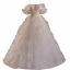 Charmant Blanche Perlage Paillettes Perle En Dentelle Fleur Volants en Cascade Légère Robe De Mariée 2024 Robe Boule Bretelles Spaghetti Sans Manches Dos Nu