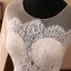 Elegant Ivory Wedding Dresses 2018 A-Line / Princess Organza Lace Scoop Neck Long Sleeve Sweep Train Wedding