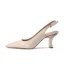 Schöne Beige Slingpumps Büro OL Sandalen Damen 2020 Leder 6 cm Stilettos Spitzschuh Sandaletten