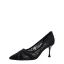 Charmig Svarta Afton Pumps 2020 Spets Blomma 7 cm Stilettklackar Spetsiga Pumps