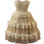 Sparkly Gold Beading Pearl Sequins Short Party Dresses 2025 A-Line / Princess Strapless Sleeveless Backless Cocktail Party Evening Party Formal Dresses