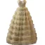 Scintillantes Doré Perlage Paillettes Volants Robe De Bal 2025 Robe Boule Bustier Sans Manches Dos Nu Longue Promo Robe De Ceremonie