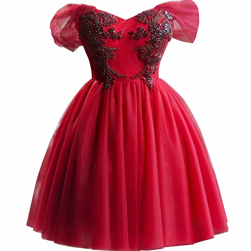 green emerald velvet dress Sheath Satin V neck Feathers Red Mini Party Dresses With Beadings main image 0