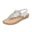 Bohême Charmant Été Plage Argenté Sandales Femme 2020 Faux Diamant Peep Toes / Bout Ouvert Sandales
