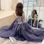 Charming Purple Evening Dresses  2020 A-Line / Princess V-Neck Beading Sequins Sleeveless Backless Floor-Length / Long Formal Dresses