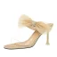 Sexy Summer Beige Cocktail Party Womens Sandals 2020 Lace Bow 7 cm Stiletto Heels Open / Peep Toe Sandals