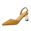 Enkel Tan Casual Sandaler Dame 2020 5 cm Tykk Hæler Spisse Sandaler