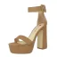 Fashion Khaki Street Wear Womens Sandals 2020 Ankle Strap 12 cm Thick Heels Platform Open / Peep Toe Sandals