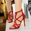 Roman Sexy Black Rave Club Suede Womens Sandals 2020 11 cm Stiletto Heels Open / Peep Toe Sandals