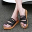 Enkel Sommer Svart Strand Damesko 2020 Platform Peep Toe Sandaler