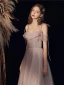 Charming Blushing Pink Glitter Prom Dresses 2020 A-Line / Princess Spaghetti Straps Beading Sequins Sleeveless Backless Floor-Length / Long Formal Dresses