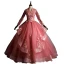 Chic / Belle Rose Bonbon Quinceañera Robe De Bal 2020 Robe Boule V-Cou Perlage Paillettes En Dentelle Fleur Manches Longues Dos Nu Longue Robe De Ceremonie