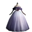 Elegant Purple Quinceañera Prom Dresses 2020 Ball Gown Off-The-Shoulder Glitter Beading Short Sleeve Backless Floor-Length / Long Formal Dresses