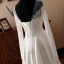 Elegante Ivory / Creme Durchsichtige Brautkleider 2018 A Linie Rundhalsausschnitt Lange Ärmel Rückenfreies Applikationen Mit Spitze Strass Rüschen Lange