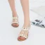 Böhmen Sommer Rosa Strand Sandalen Damen 2020 Perle Strass Peeptoes Flache Sandaletten