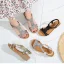 Enkel Casual Sølv Sandaler Dame 2020 4 cm Lav Hæl Peep Toe Sandaler