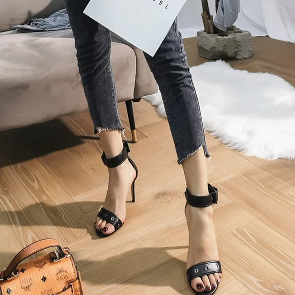 Mode Romain Kaki Vêtement de rue Sandales Femme 2020 Bride Cheville 10 cm Talons Aiguilles Peep Toes / Bout Ouvert Sandales