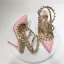 Sexy Blushing Pink Evening Party Rivet Womens Sandals 2020 10 cm Stiletto Heels Pointed Toe Sandals