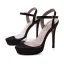 Modest / Simple Black Street Wear Womens Sandals 2020 Ankle Strap 12 cm Stiletto Heels Open / Peep Toe Sandals